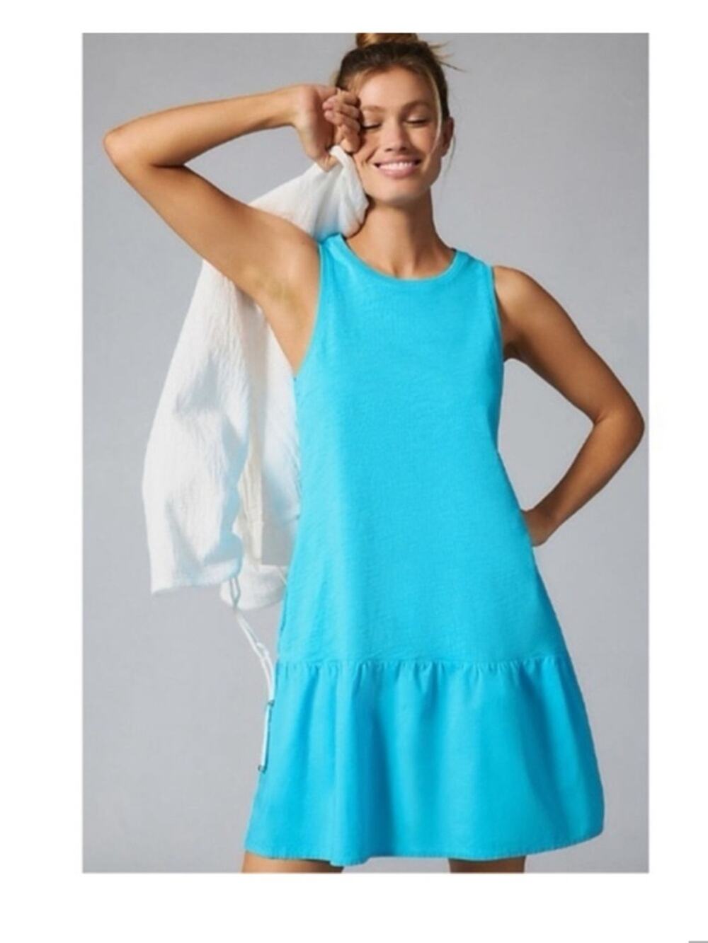 Nation LTD | Harumi Mini Tank Dress Cotton Summer Beachy Travel Blue Small
